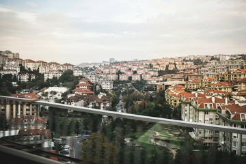 Fototapeta na wymiar Beautiful view of Istanbul from touristic bus, Turkey
