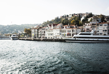 Fototapeta na wymiar Beautiful panoramic view of Istanbul from Bosphorus, Turkey