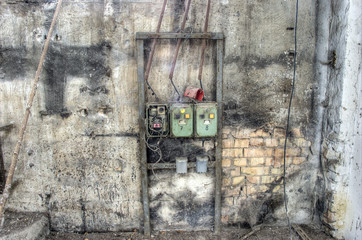 power supply in a old abandoned ruin
