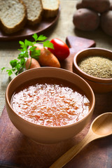 Cream of vegatable soup (tomato, carrot, potato, parsley)