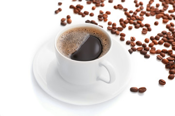 Cup of coffee isolated on white
