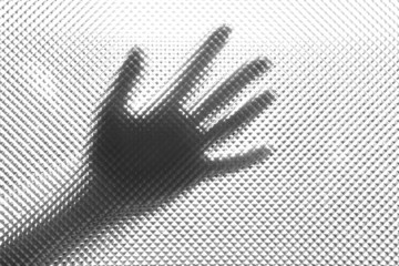 Silhouette of hand, close up