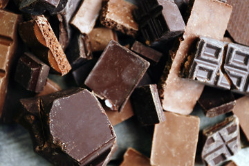 Set of chocolate, closeup