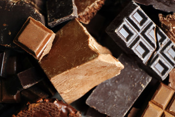 Set of chocolate, closeup