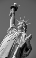 Obraz premium Statue of Liberty in black and white.
