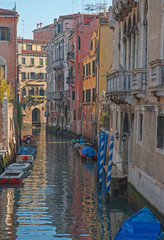 Fototapeta na wymiar Venice, Italy, canal in Saint Polo quarter.