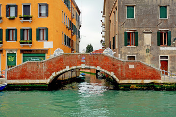 Venice, Italy, Cannaregio canal Saponela bridge