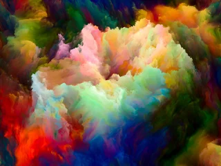 Zelfklevend Fotobehang Visualization of Digital Color © agsandrew