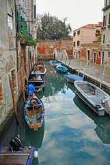 Fototapeta na wymiar Venice, Italy, Fondamenta Moro, Rio Trapolin.