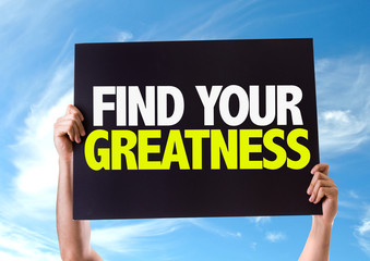Find Your Greatness card with sky background