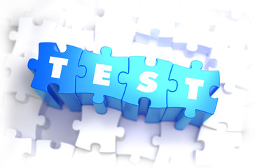 Test - White Word on Blue Puzzles.