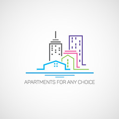 Apartments for any choice. Image for real estate agency.