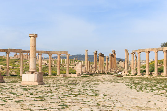 Ruins of the ancient Jerash, in modern Jordan