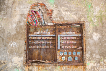 old rusty fuse box