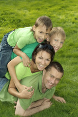 cheerful family of four