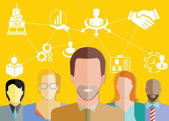group of people and business management concept