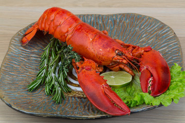 Red boiled lobster