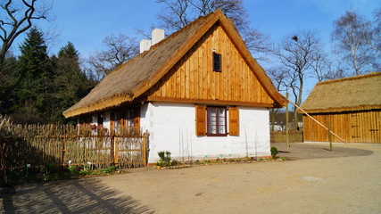 Farm, wooden and brick buildings of the area of the museum