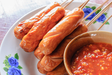 grilled hot dog