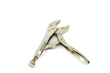 locking pliers isolated on white background
