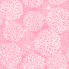 Seamless pattern with flowers Dahlia.