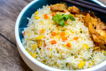 Fried rice with teriyaki chicken