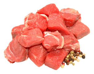 Fresh Raw Diced Beef