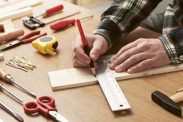 Man working on a DIY project