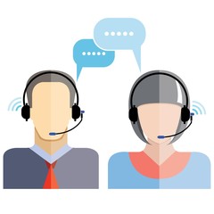 customer support operator with headset