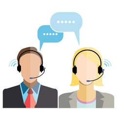 customer support operator with headset