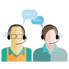customer support operator with headset