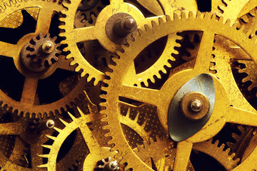 Grunge gear cog wheels background. Industrial science, clockwork