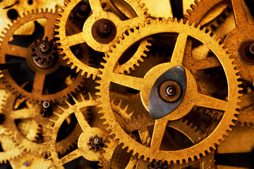 Grunge gear cog wheels background. Industrial science, clockwork