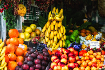 Stall at the fruit market in Italy