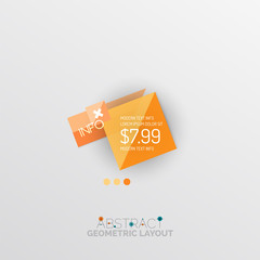 Glossy paper style geometric abstract infographic design