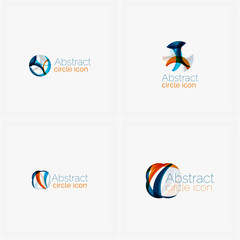 Clean elegant circle shaped abstract geometric logo. Universal
