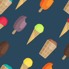 Seamless  abstract background made of colorful ice cream