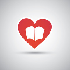 I Love Books - Book Icon Design