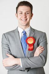 Portrait Of Labour Politician Against White Background