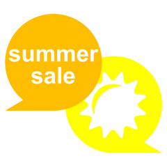 Icono texto summer sale con sol