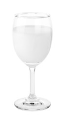 fresh milk in the glass on white background