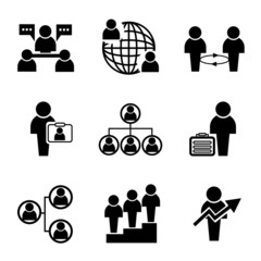 business and organization management icons