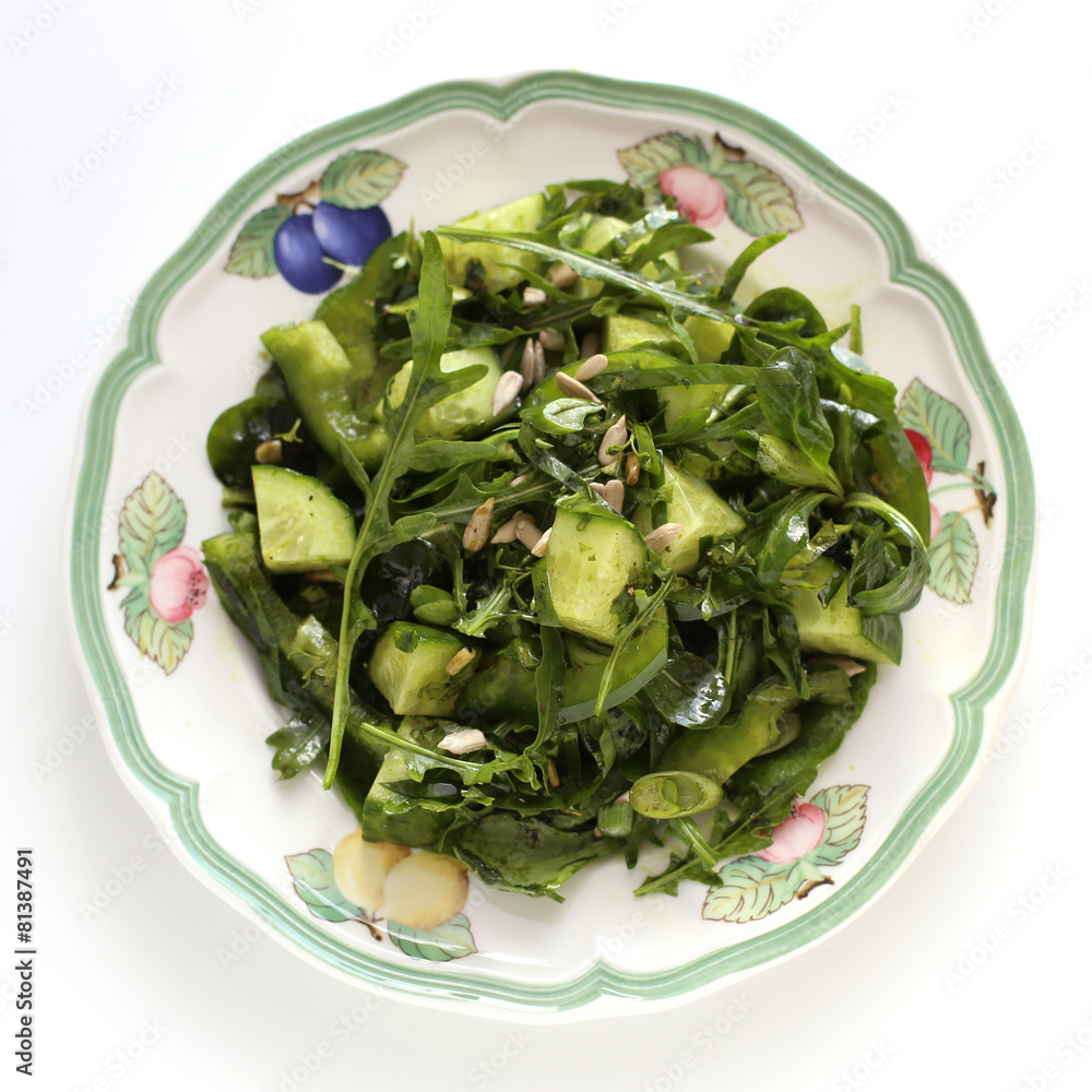 Poster Green salad with Kürbiskernöl