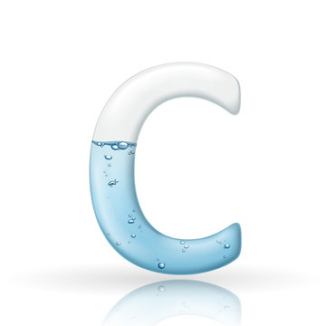 3d clean water letter C