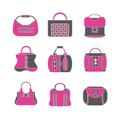 pink fashion bag icons