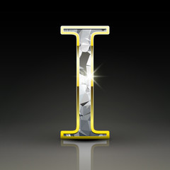 3d gorgeous diamond letter I