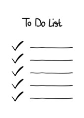 Hand-drawn doodle to do checklist