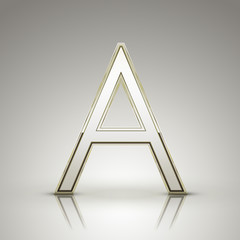 3d elegant pearl white alphabet A