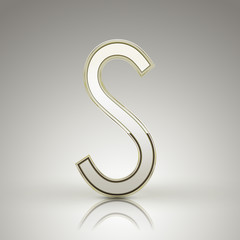 3d elegant pearl white alphabet S