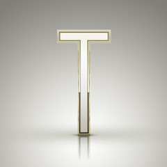 3d elegant pearl white alphabet T